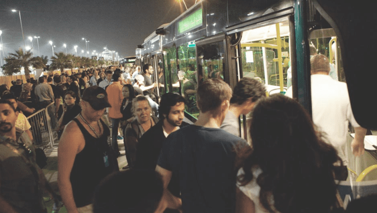 passengers boarding a transport bus
