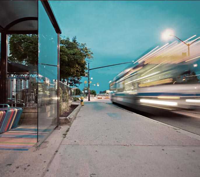 Bus Arriving At Bus Stop