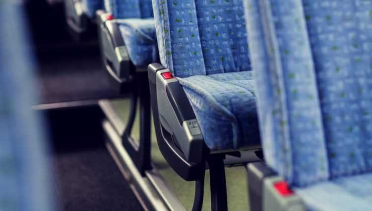 blue transport bus seats